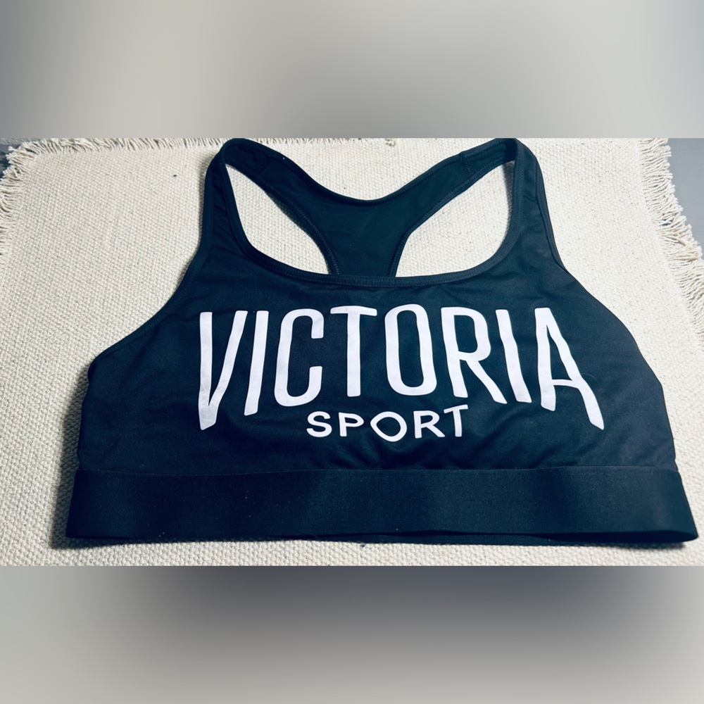 Victoria's Secret Black and White Racerback Sports Bra
